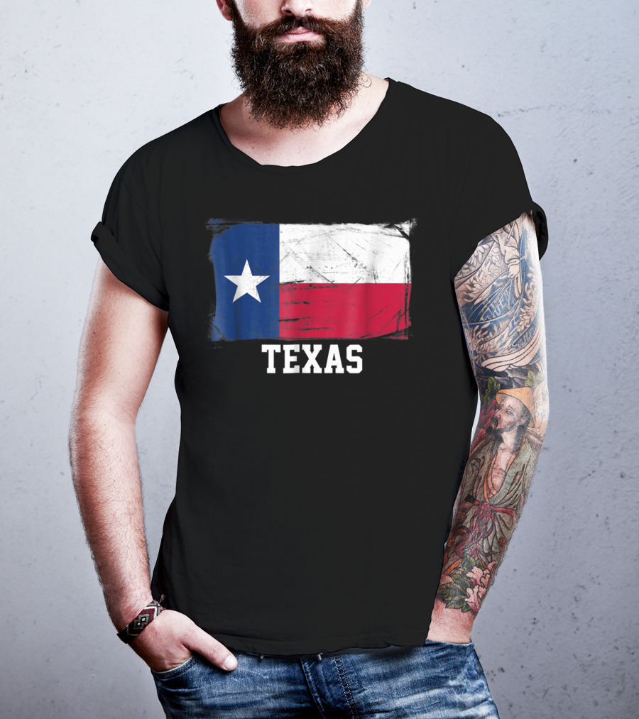 Texas Vintage Distressed Flag United States Iconic T-Shirt