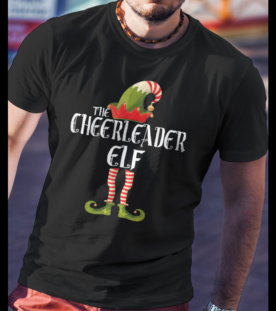 The Cheerleader Elf In Festive Striped Costume T-Shirt