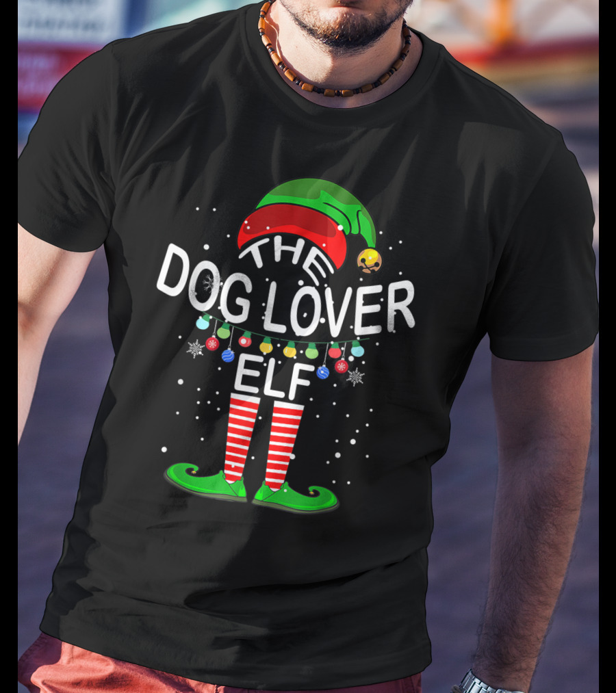 The Dog Lover Elf Family Matching Group Christmas Holiday T-Shirt