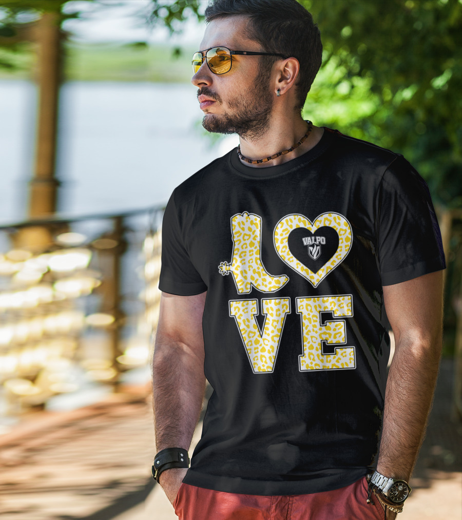 Valparaiso Crusaders Valpo Leopard Love Boot T-Shirt