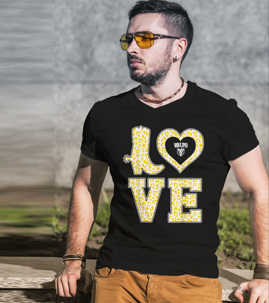 Valparaiso Crusaders Valpo Leopard Love Boot T-Shirt