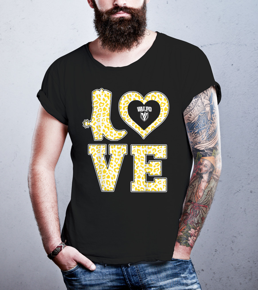 Valparaiso Crusaders Valpo Leopard Love Boot T-Shirt