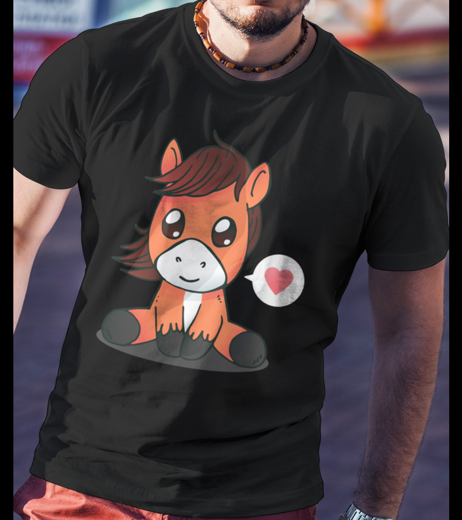 Cute Horse Heart Emoji T-Shirt