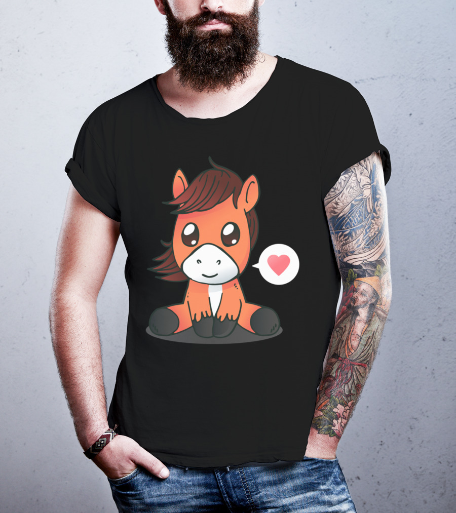 Cute Horse Heart Emoji T-Shirt