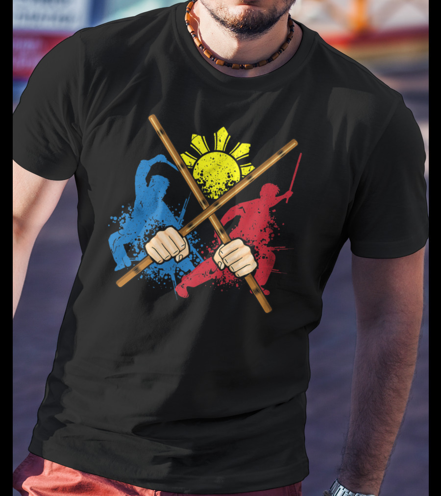 Eskrima Arni Kali Martial Arts Filipino Sun Symbol Warriors T-Shirt