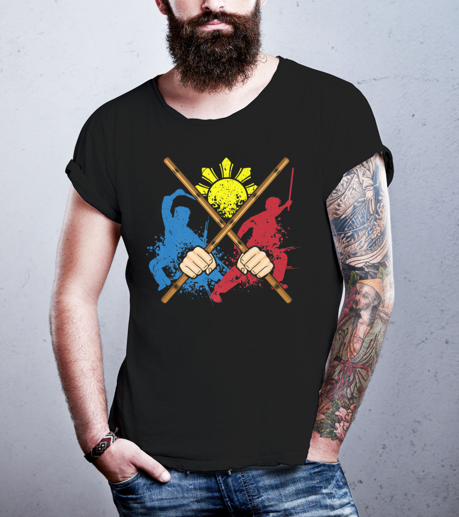 Eskrima Arni Kali Martial Arts Filipino Sun Symbol Warriors T-Shirt