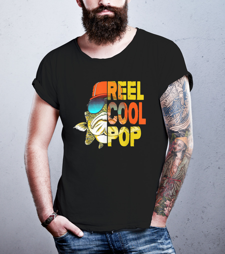 Reel Cool Pop Father's Day Fisherman Shirt With Sunglasses And Cap T-Shirt