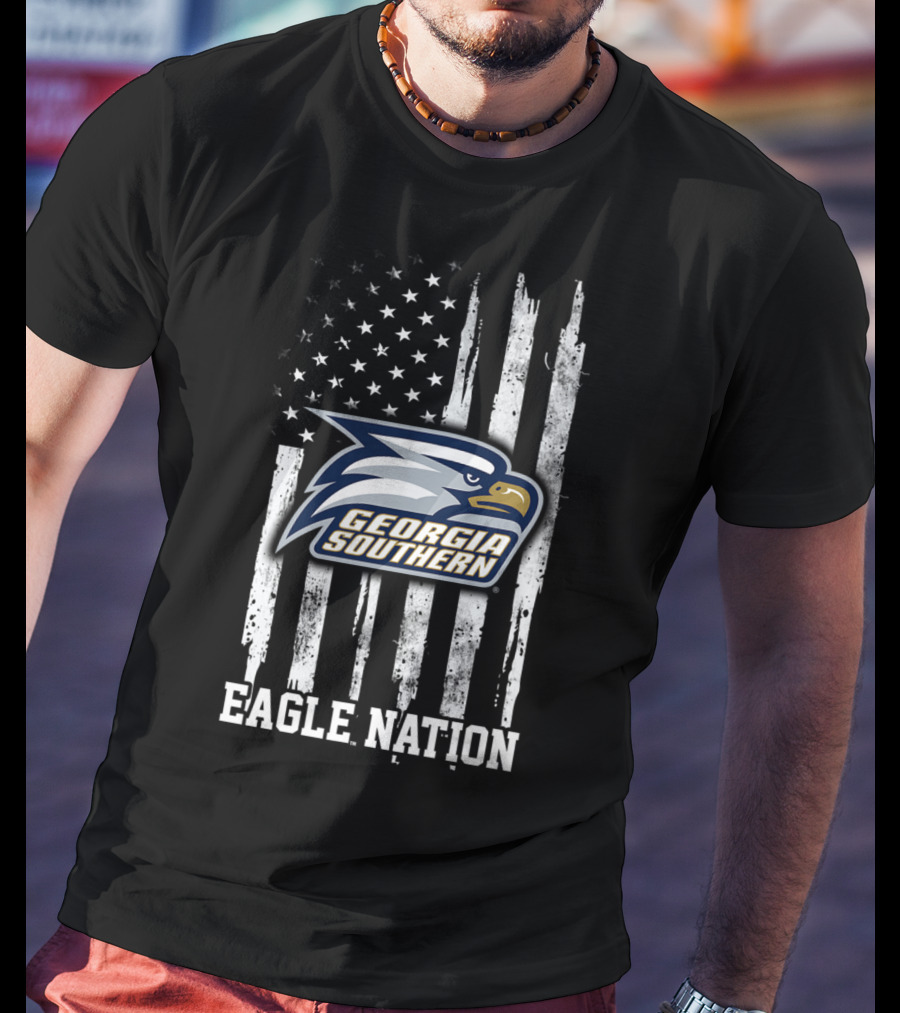Georgia Southern Eagle Nation Flag T-Shirt