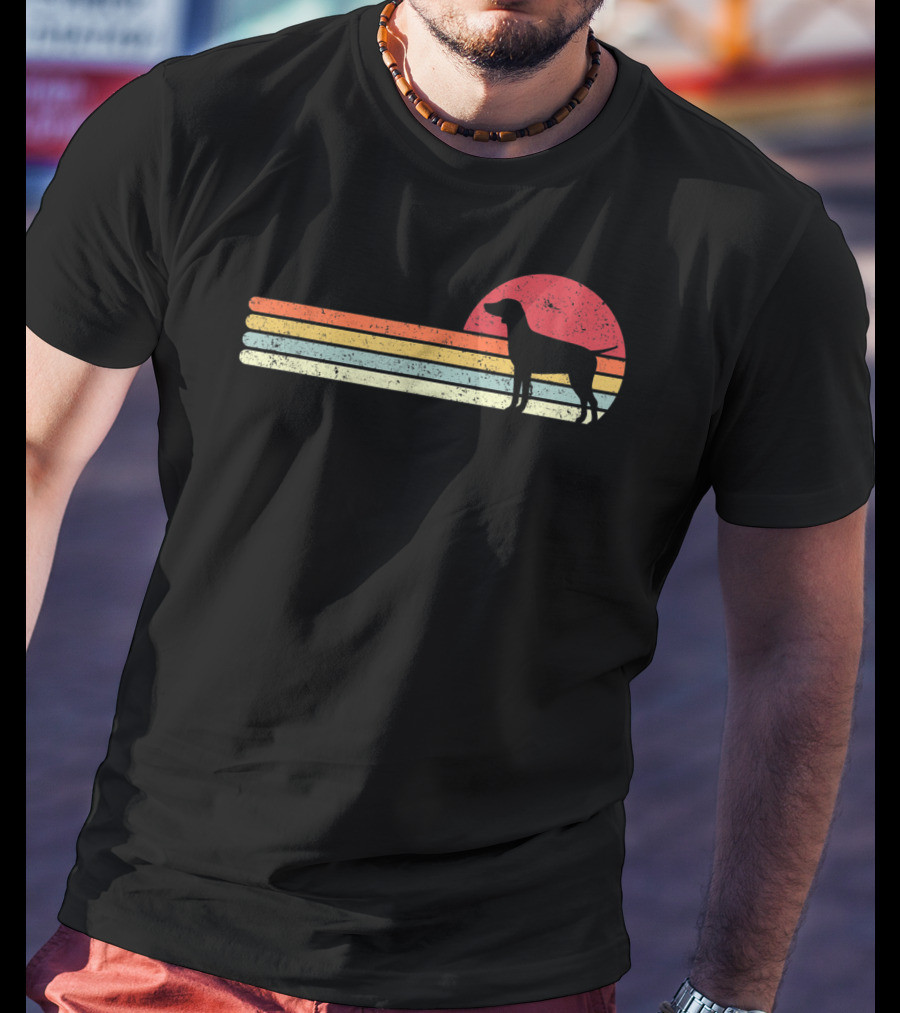 German Pointer Style Retro Sunset T-Shirt