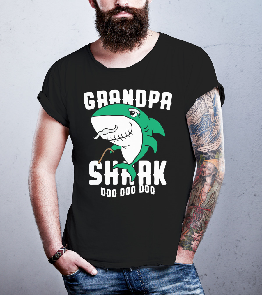 Grandpa Shark Doo Doo Doo Halloween Chr Dad Grandfather T-Shirt