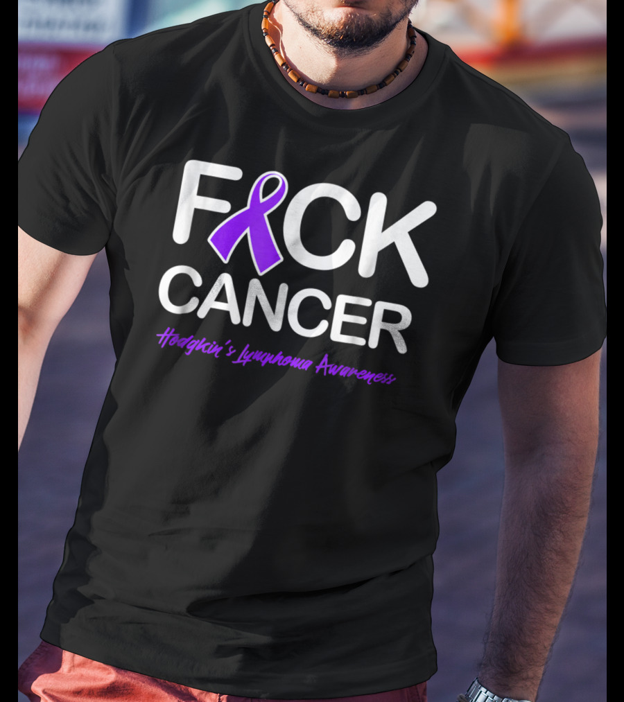 Fck Cancer Hodgkin's Lymphoma Awareness Purple T-Shirt