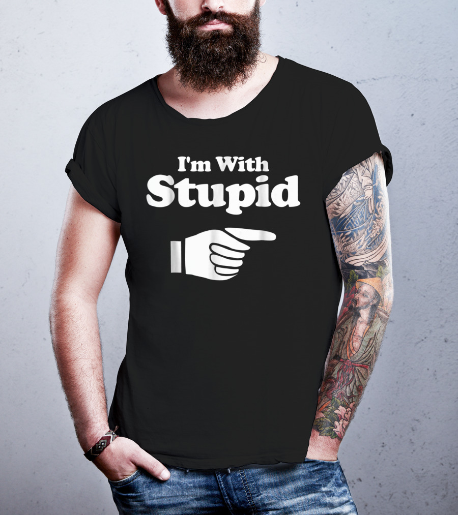 I'm With Stupid Manatee For Men Kids And Women T-Shirt