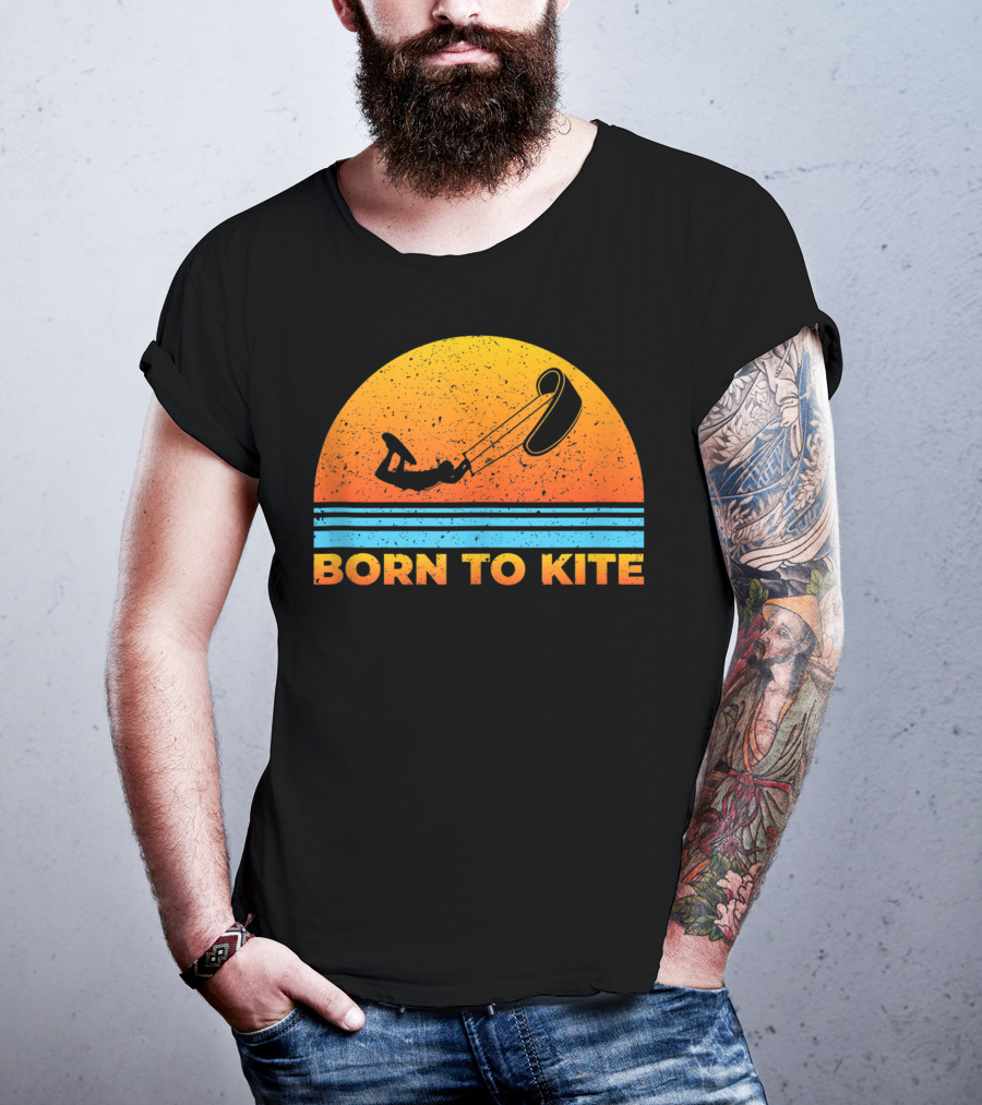 Born To Kite Sunset Kitesurfing Kiteboarder Adventure T-Shirt