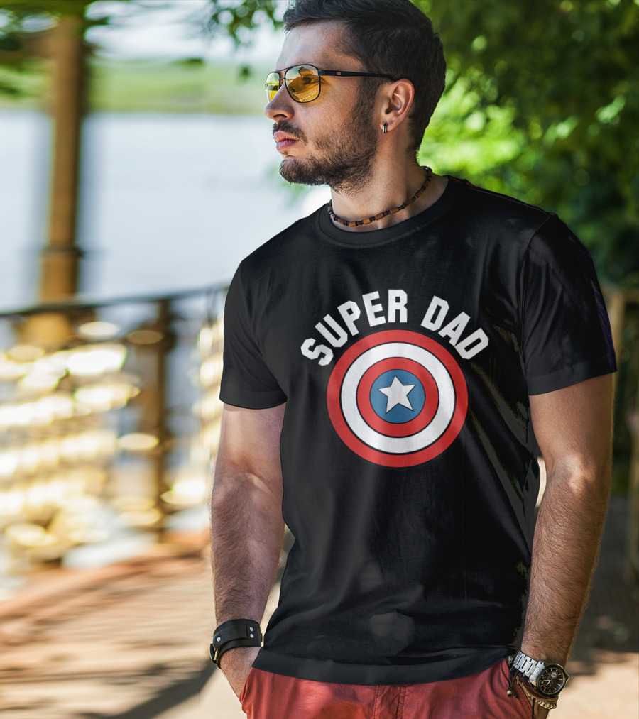 Marvel Father's Day Super Dad Captain America Shield T-Shirt