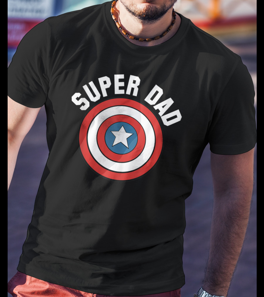 Marvel Father's Day Super Dad Captain America Shield T-Shirt