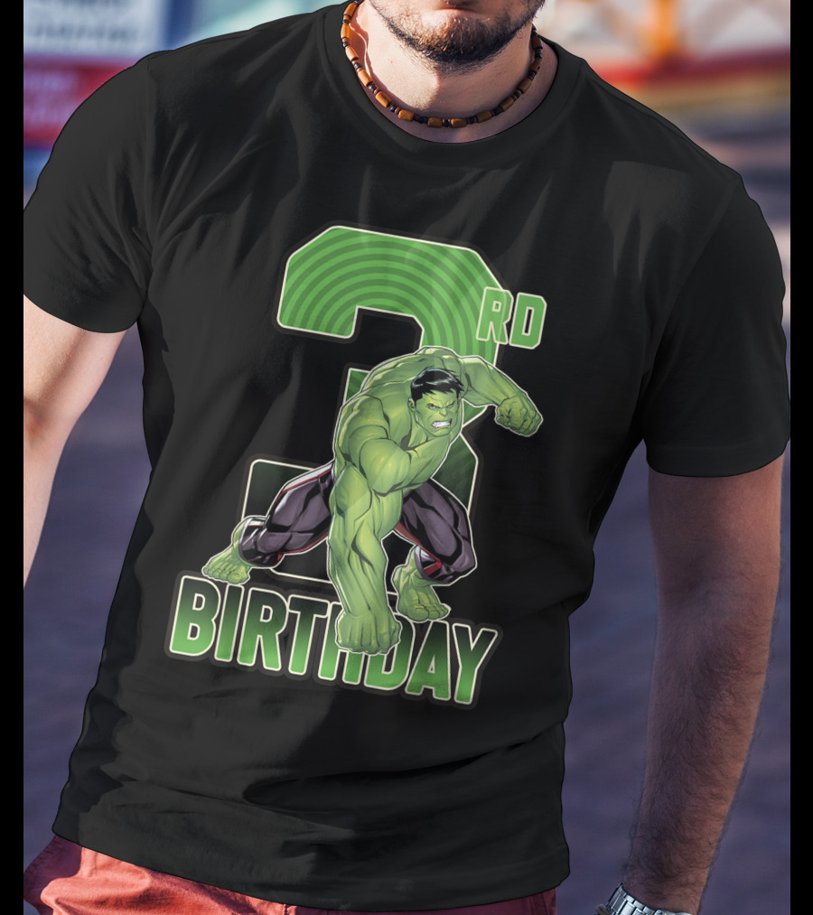 Marvel Hulk Smash 3rd Birthday Green Giant T-Shirt