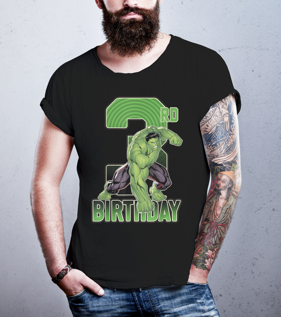 Marvel Hulk Smash 3rd Birthday Green Giant T-Shirt