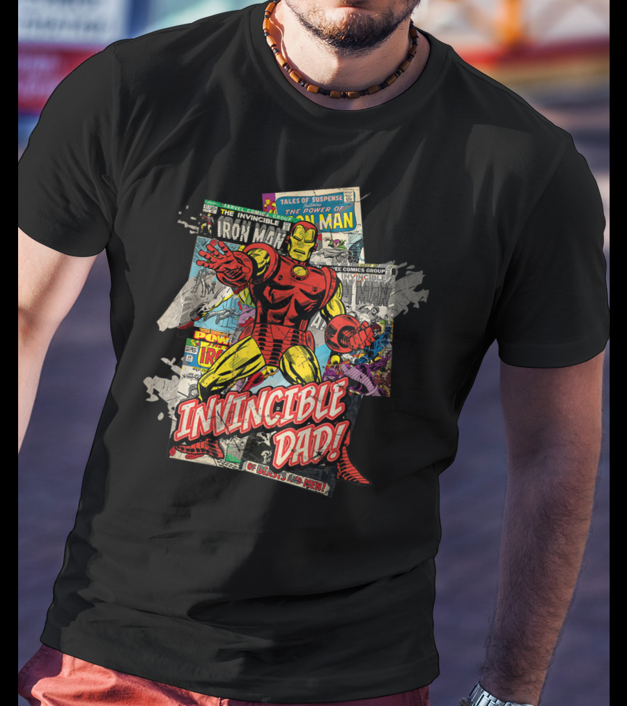 Marvel Iron Man Invincible Dad Of Heroes And Men Father's Day T-Shirt