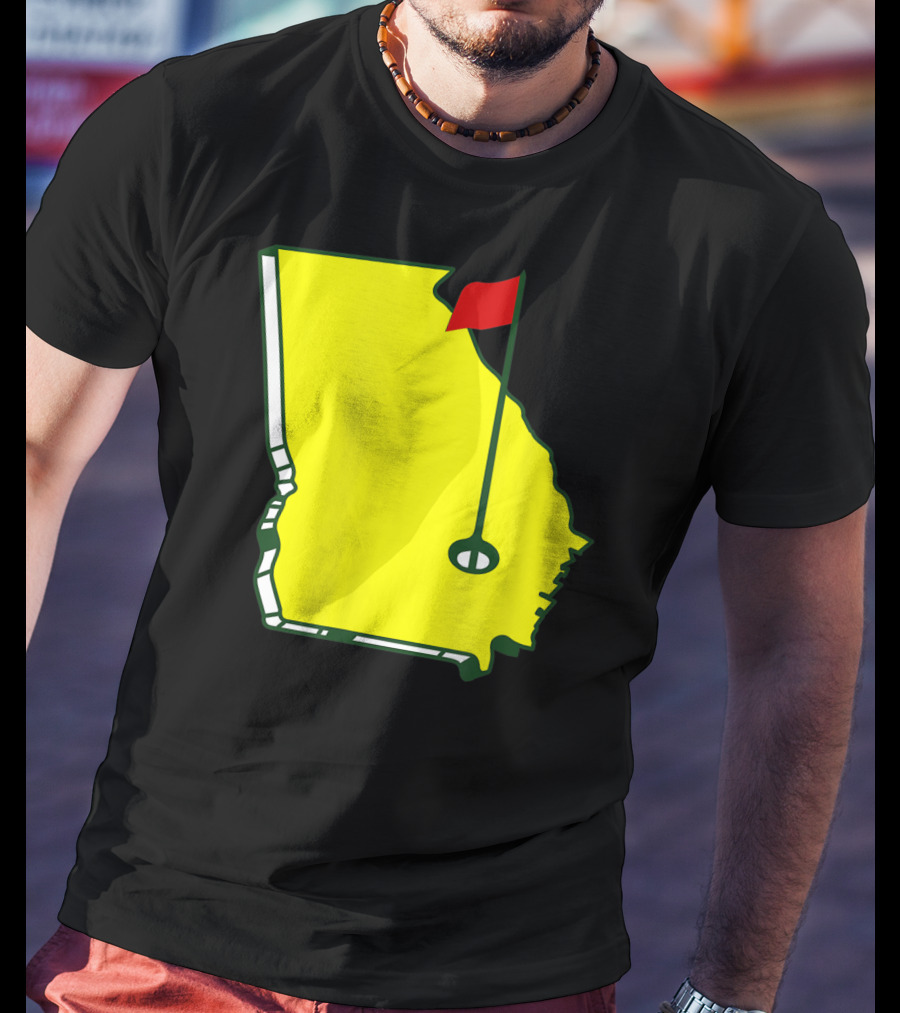 Master Golf Georgia State Map Red Flag T-Shirt
