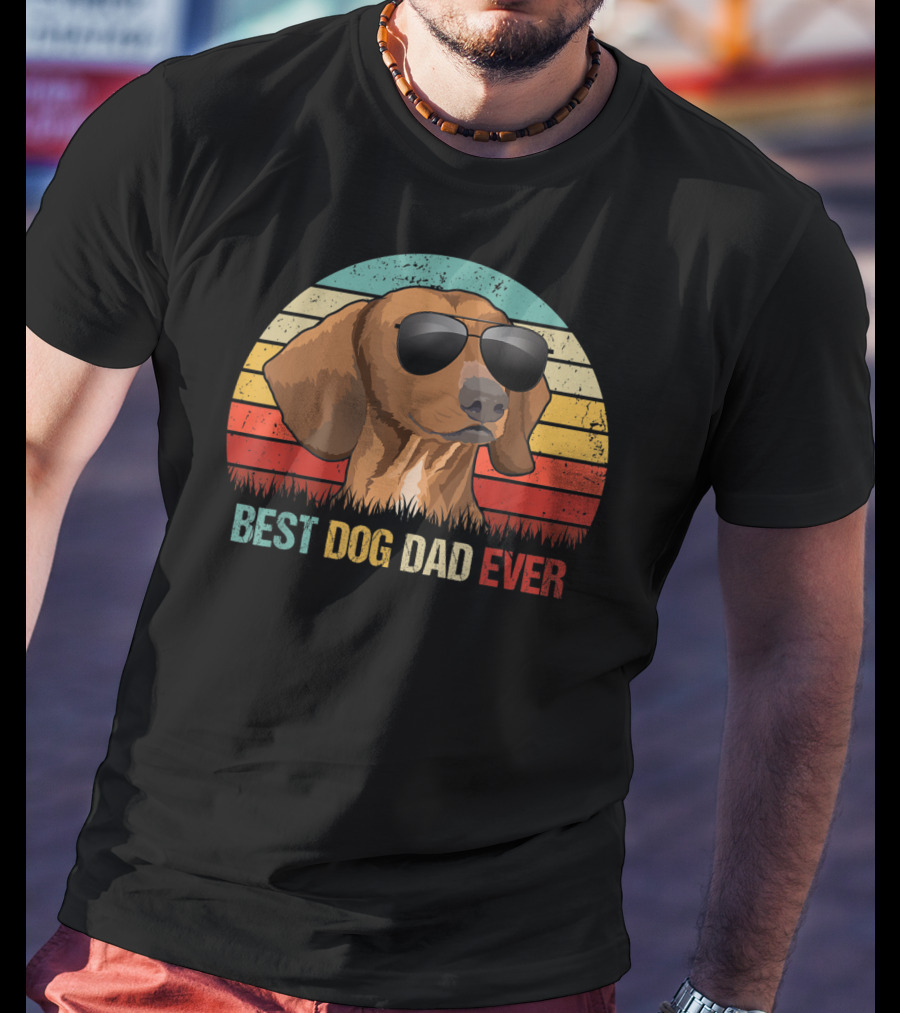 Best Dog Dad Ever Dachshund Sunglasses T-Shirt