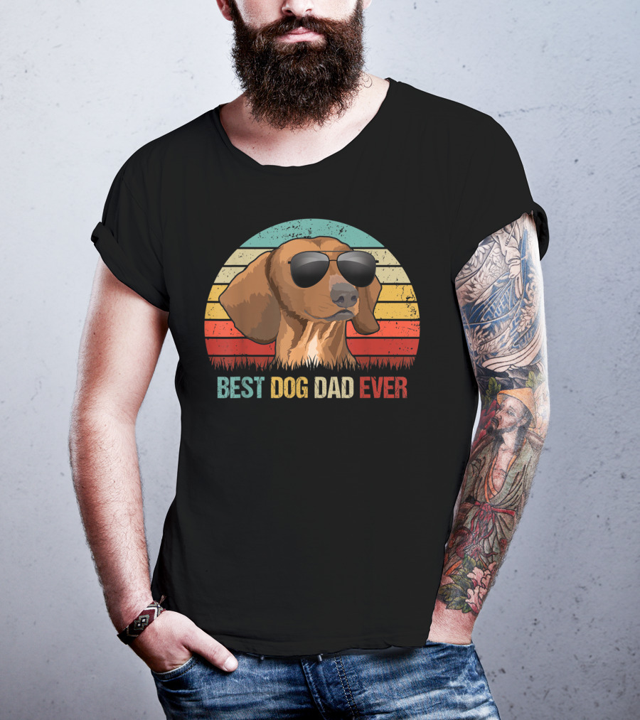 Best Dog Dad Ever Dachshund Sunglasses T-Shirt