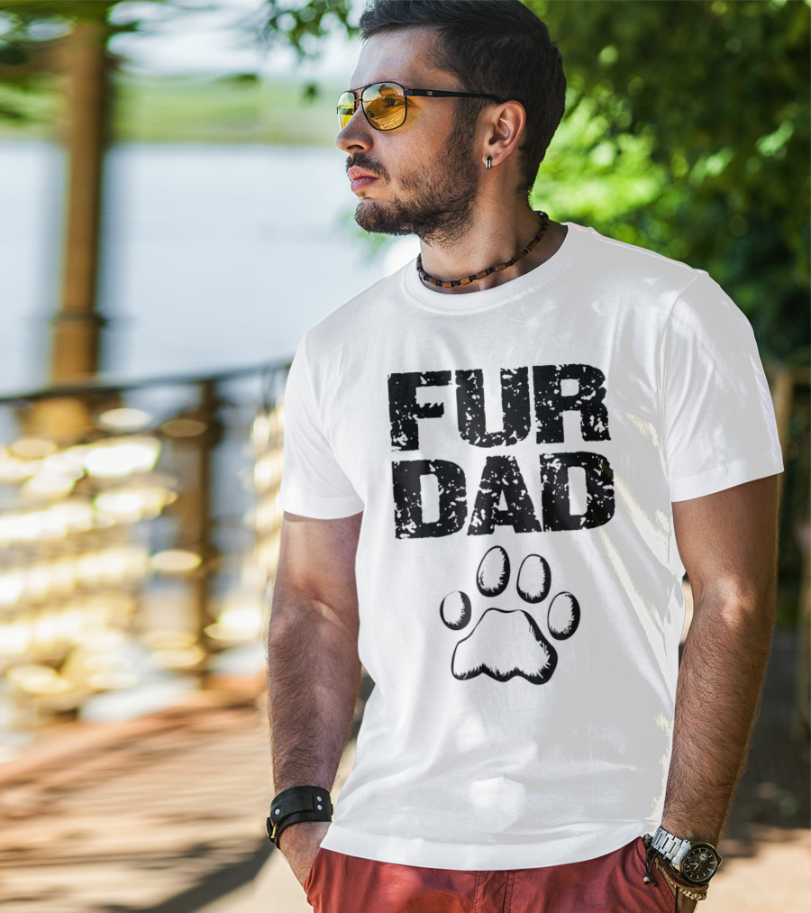 Mens Doggy Loving Fur Dad Paw T-Shirt