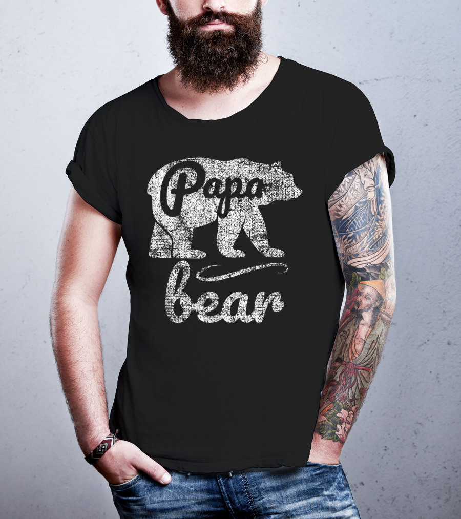 Papa Bear Silhouette Vintage Men's T-Shirt