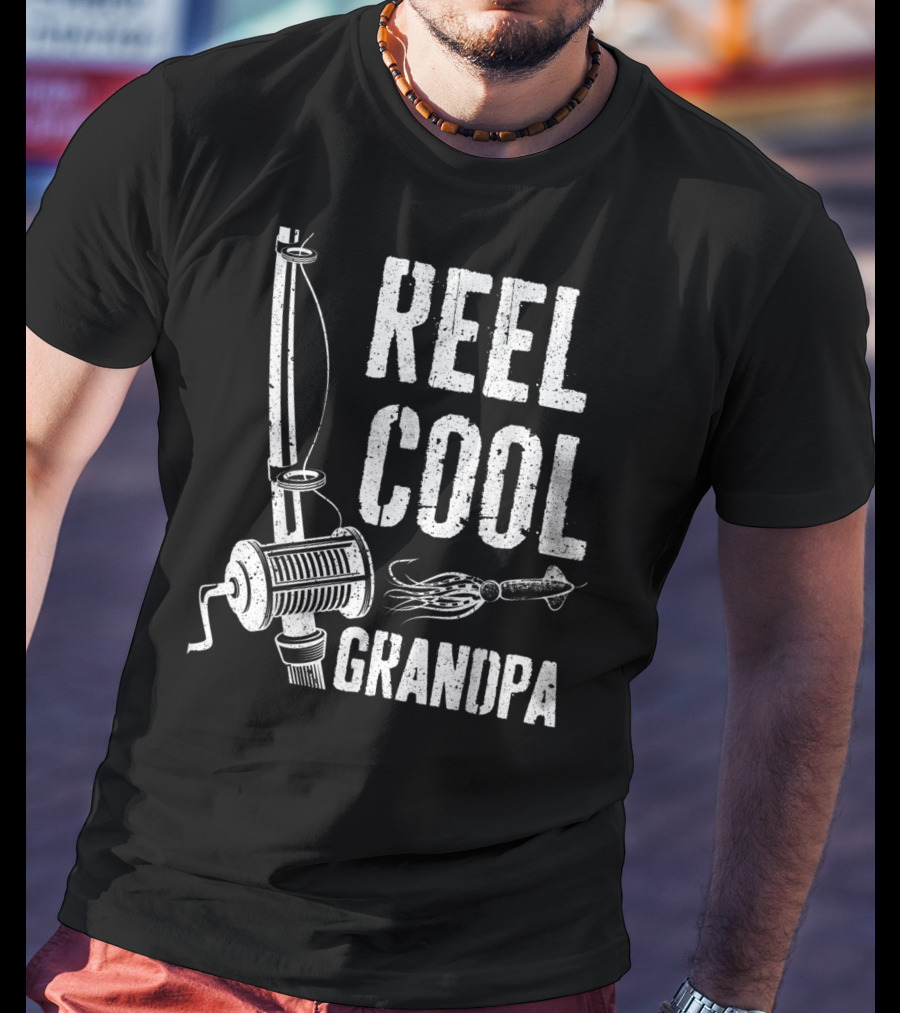 Mens Reel Cool Grandpa Fishing T-Shirt