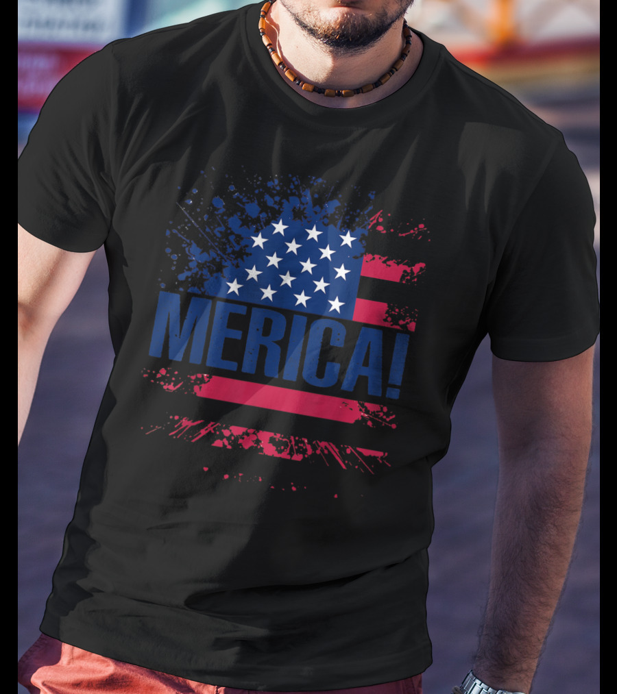 Merica USA Vintage Flag Stars And Stripes Merica T-Shirt