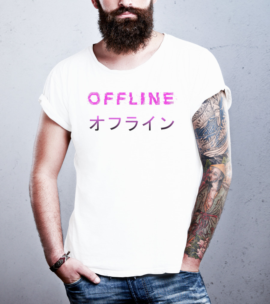 Offline Aesthetic Vaporwave Sad T-Shirt