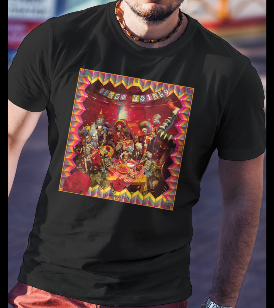 Oingo Boingo Dead Man's Party Skeleton Festival Bühne T-Shirt