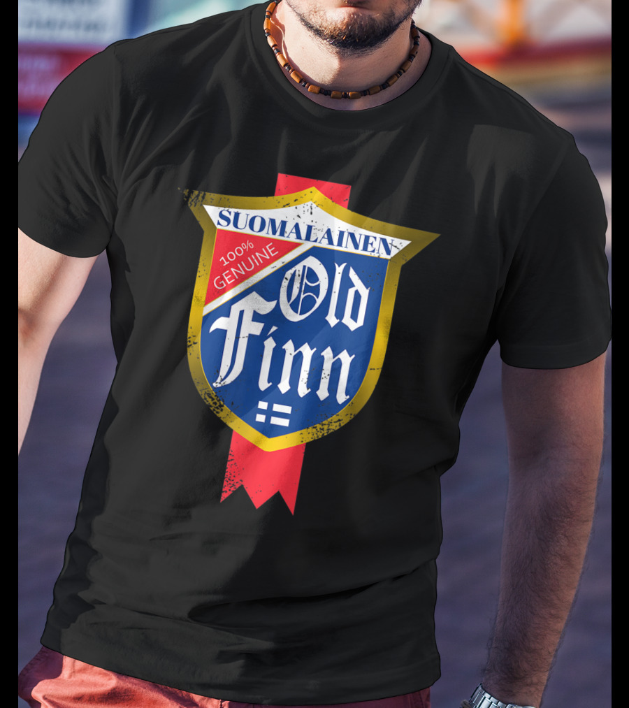 Suomalainen Old Finn 100% Genuine Vintage Beer Label Classic Sisu Finnish T-Shirt