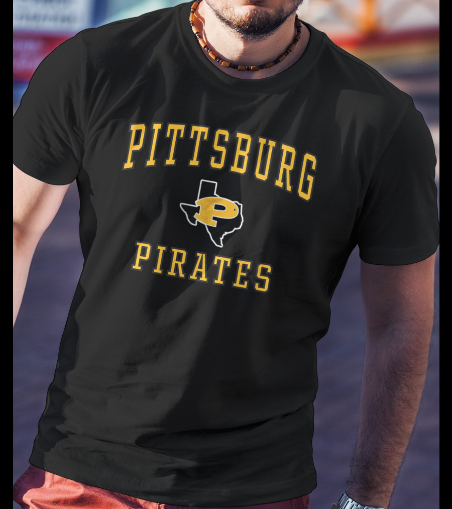 Pittsburg Pirates Texas State Emblem High School Spirit T-Shirt
