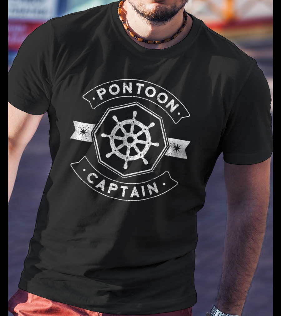 Pontoon Captain Nautical Boat Humor T-Shirt