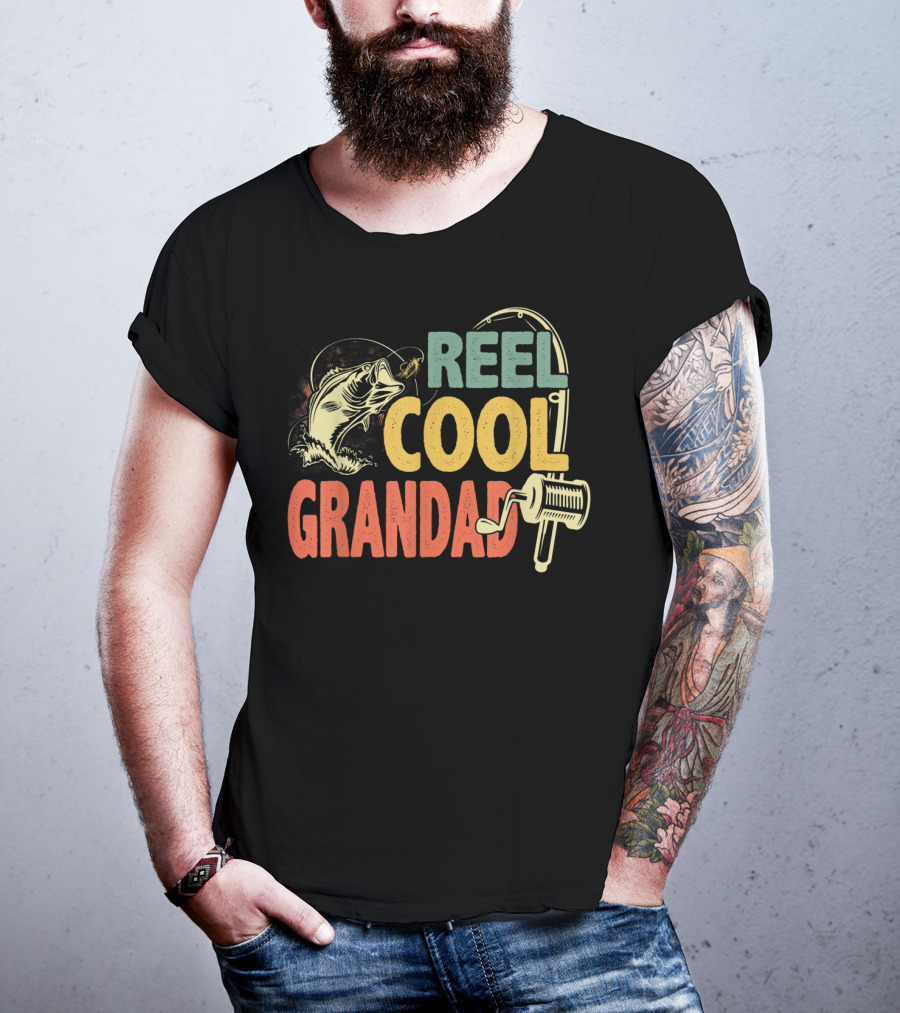 Reel Cool Grandad Retro Vintage Fishing T-Shirt