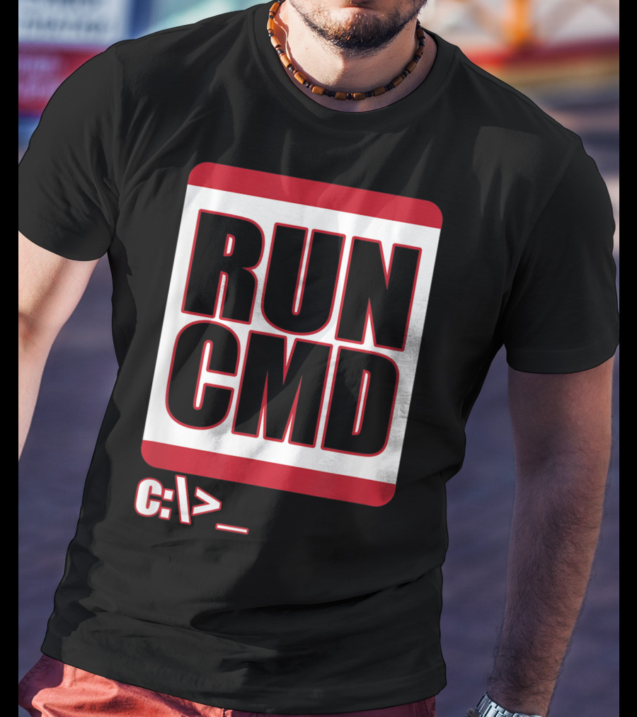 RUN CMD C:\> Funny Computer Science Nerd Coder T-Shirt