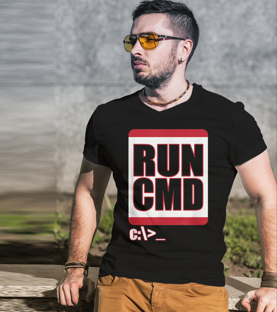 RUN CMD C:\> Funny Computer Science Nerd Coder T-Shirt