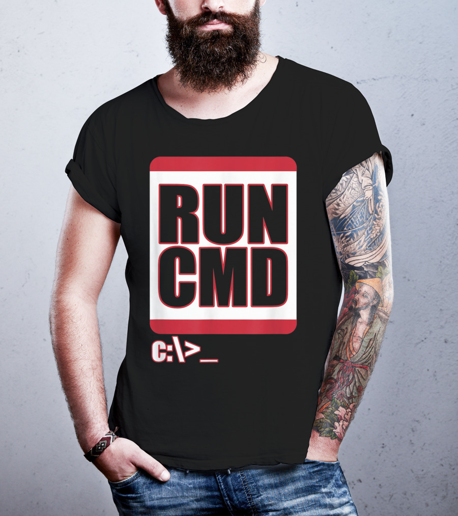 RUN CMD C:\> Funny Computer Science Nerd Coder T-Shirt