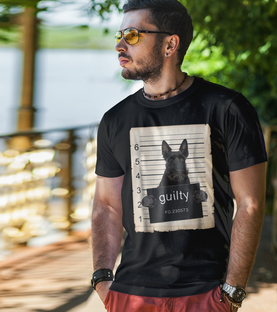 Scottish Terrier Mugshot Guilty Dog P.D. 230573 T-Shirt