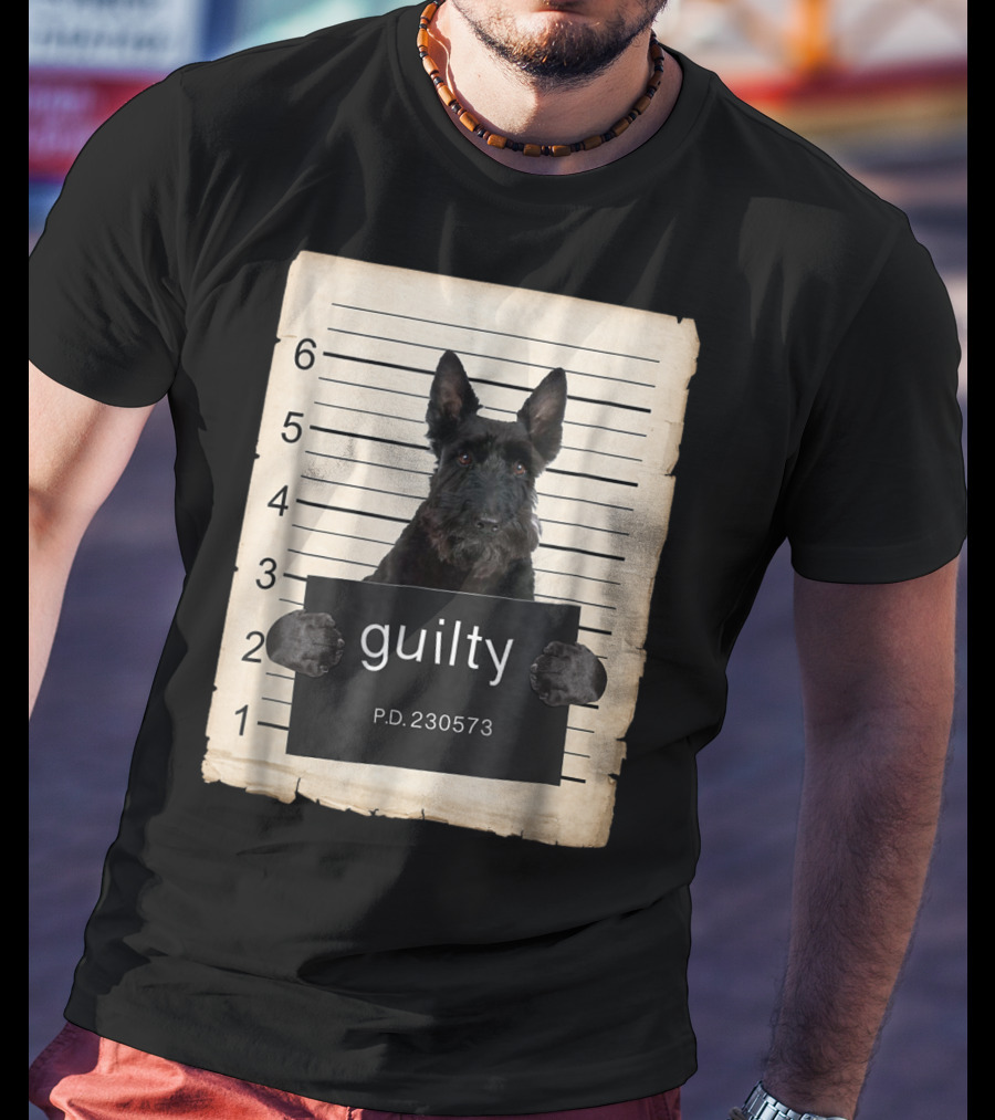 Scottish Terrier Mugshot Guilty Dog P.D. 230573 T-Shirt