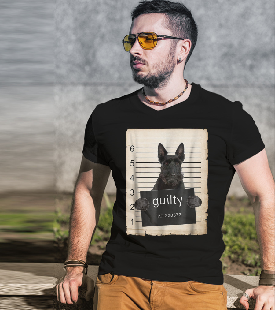 Scottish Terrier Mugshot Guilty Dog P.D. 230573 T-Shirt
