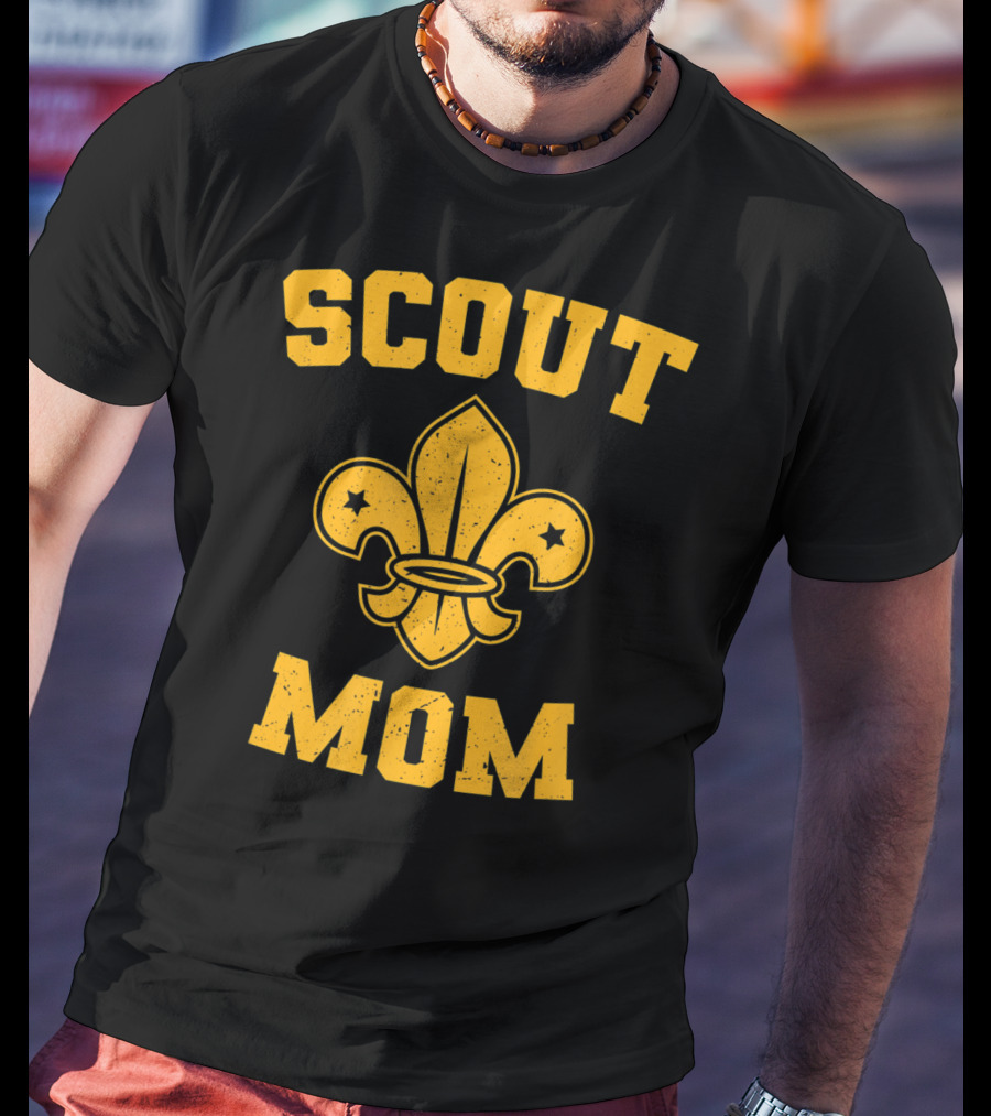 Scout Mom Scout Scouting Member Supporter Fleur-de-Lis T-Shirt