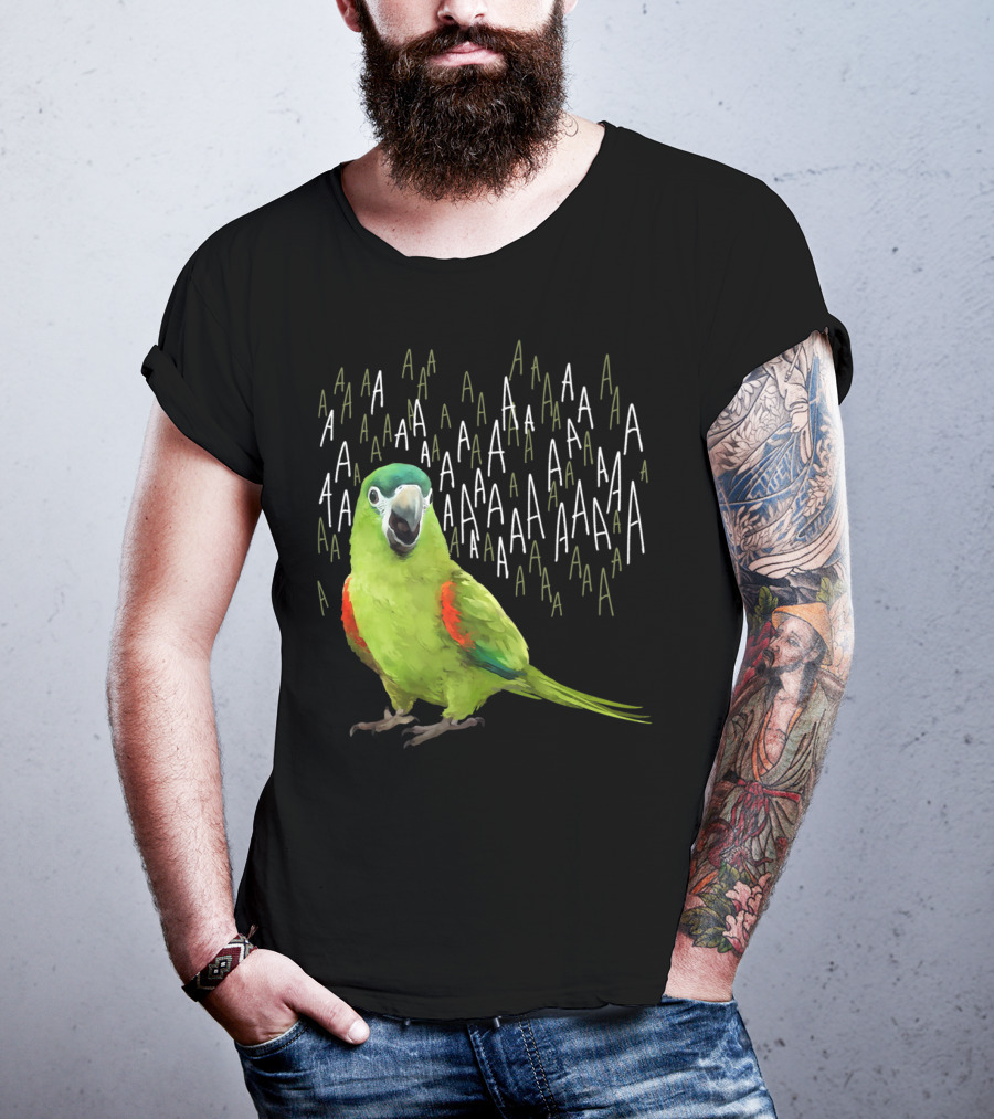Screaming Hahn's Macaw AAAA Repeated Green And Red Parrot T-Shirt