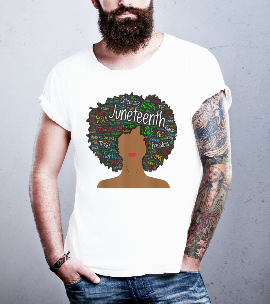 Juneteenth Colorful Afro End Slavery Freedom 1865 Celebrate History T-Shirt