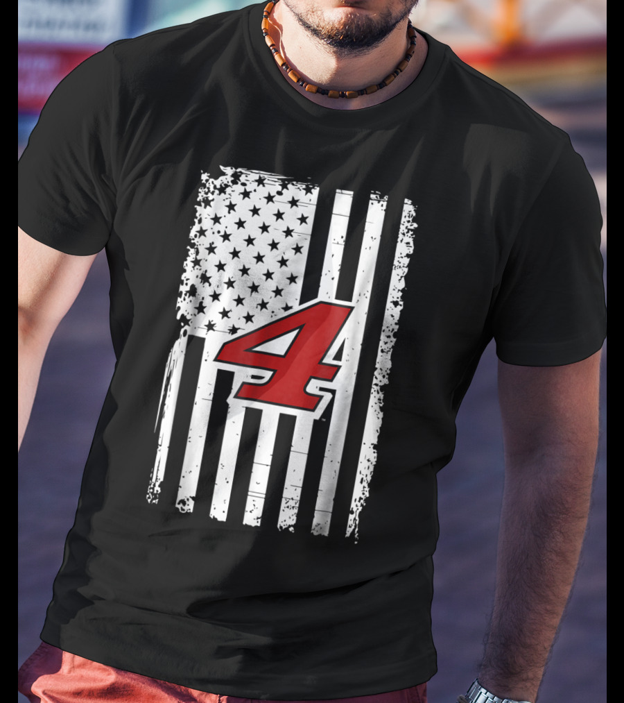 Kevin Harvick Number 4 American Flag T-Shirt