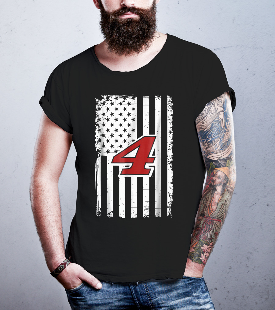 Kevin Harvick Number 4 American Flag T-Shirt