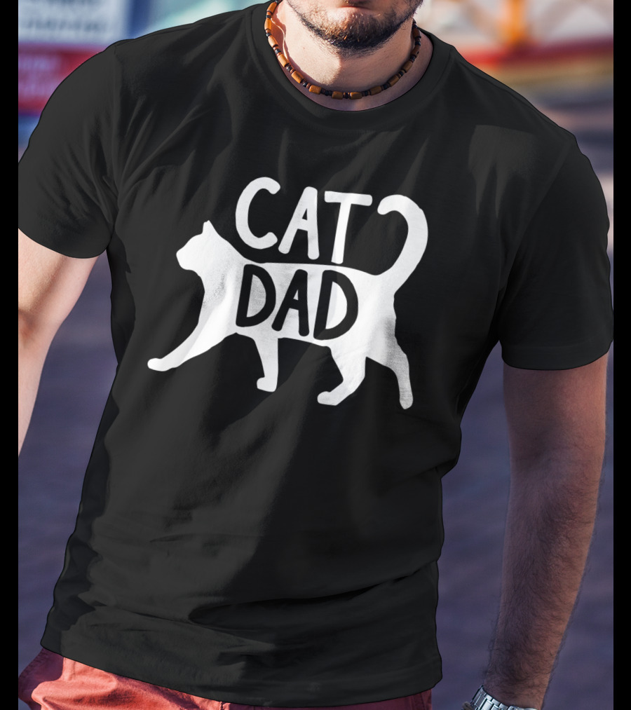 Mens Funny Cat Dad Fathers Day Best Cat Dad T-Shirt