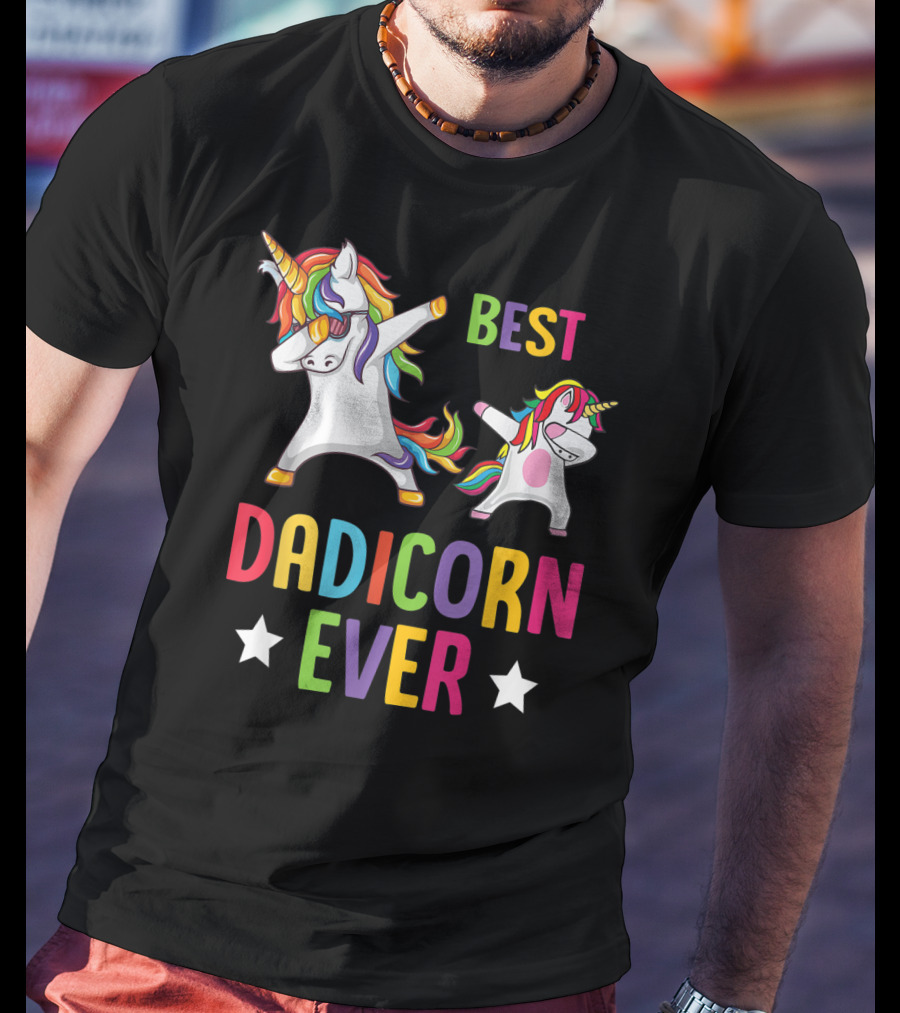 Best Dadicorn Ever Dabbing Unicorn Dad Father T-Shirt