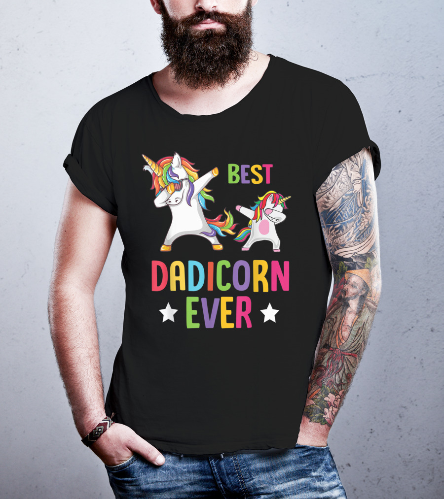 Best Dadicorn Ever Dabbing Unicorn Dad Father T-Shirt