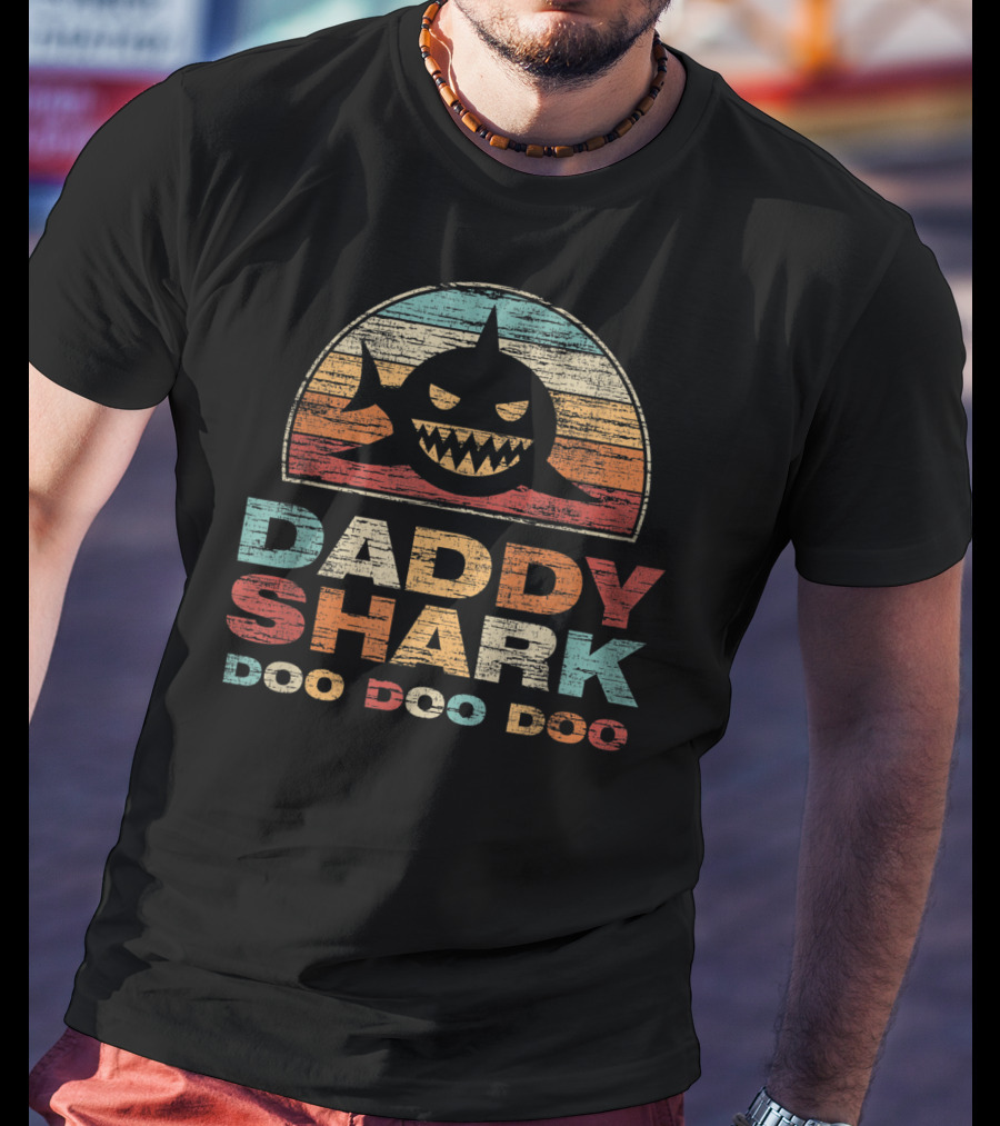 Daddy Shark Doo Doo Doo Retro T-Shirt